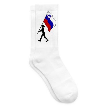 Flagge Slowenien Frau zu Fuß - Tennissocken - Weiß - Rechts