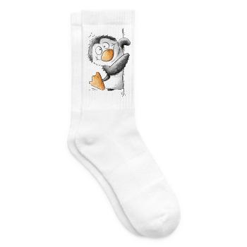 Drolliger Pinguin Wildtier Tiermotiv Cartoon - Tennissocken - Weiß - Rechts