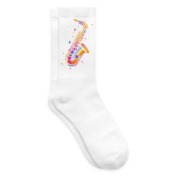 Retro Saxophone - Tennis socks - white - Right