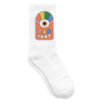 Radiant – Rayons de soleil rétro géométriques - Chaussettes de tennis - blanc - Droite