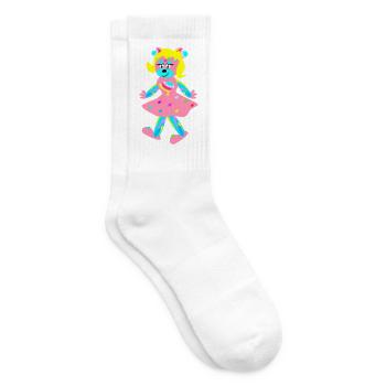 Triène arc-en-ciel - Fantaisie - Petits animaux - Chaussettes de tennis - blanc - Droite