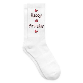 HAPPY BIRTHDAY. HAPPY BIRTHDAY. ANNIVERSARY. - Tennis socks - white - Right