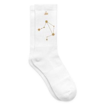 Signe du zodiaque Balance Constellation d’étoiles Tons dorés - Chaussettes de tennis - blanc - Droite