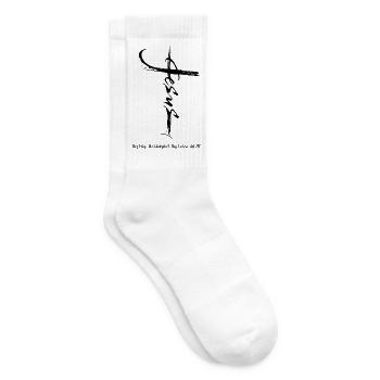 Jesus Kreuz - Der Weg Die Wahrheit Das Leben - Tennissocken - Weiß - Rechts