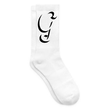 Letter G, name, the letter G - Tennis socks - white - Right