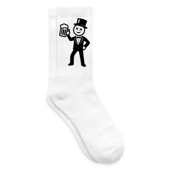 Bräutigam Junggesellenabschied Strichmännchen - Tennissocken - Weiß - Rechts