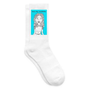 Strong, Clever and Unstoppable - Woman - Tennis socks - white - Right