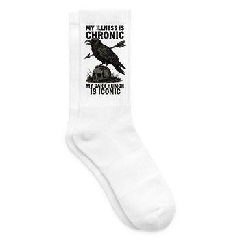 Maladie chronique Humour noir Raven Tee - Chaussettes de tennis - blanc - Droite