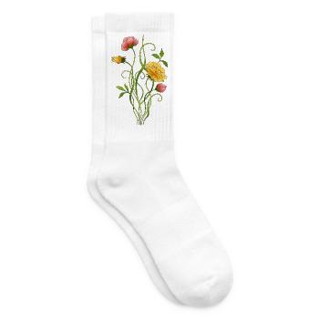 Blumen - Tennissocken - Weiß - Rechts