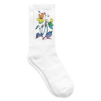 Fleur - Chaussettes de tennis - blanc - Droite