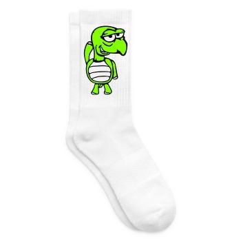 turtle mischievous funny silly shame cheeky - Tennis socks - white - Right