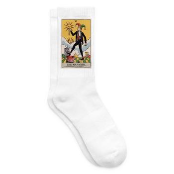 Der Manager Lustiges Tarotkarten-Design - Tennissocken - Weiß - Rechts