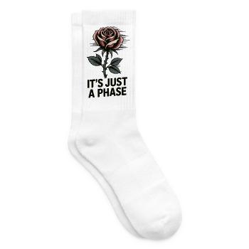 Vintage Rose mit motivierendem Zitat - Tennissocken - Weiß - Rechts