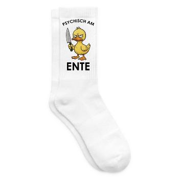 Canards en colère avec un couteau - Chaussettes de tennis - blanc - Droite