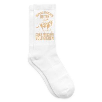 Coole Mädchen Voltigieren Pferd Reiten - Tennissocken - Weiß - Rechts