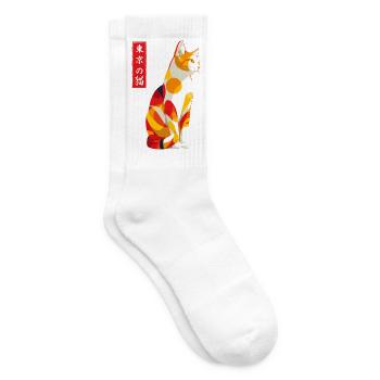 Tokio Katze - Tennissocken - Weiß - Rechts