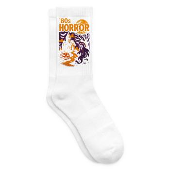 80er Horror Halloween Motiv - Tennissocken - Weiß - Rechts