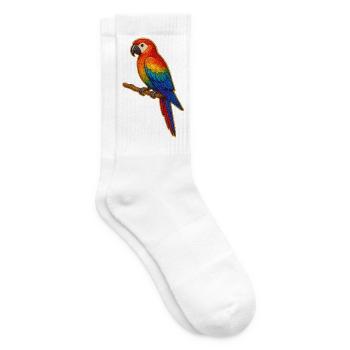 Patchwork de perroquet coloré - Chaussettes de tennis - blanc - Droite