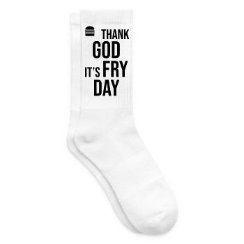 Thank God Its Fry Day - Tennis socks - white - Right