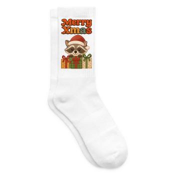 Raton laveur de Noël avec cadeaux - Chaussettes de tennis - blanc - Droite