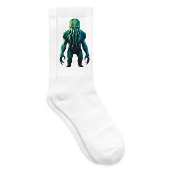 C'thulhu - Cooles Lovecraft Logo - Tennissocken - Weiß - Rechts