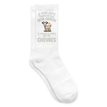 Je veux juste travailler dans mon jardin et passer - Chaussettes de tennis - blanc - Droite