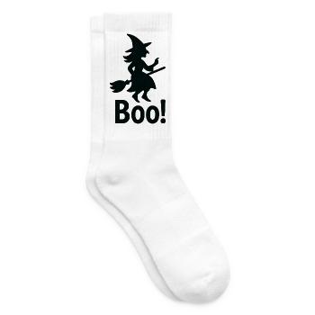 Sorcière Boo ! Halloween - Chaussettes de tennis - blanc - Droite