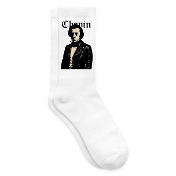 Chopin Noir Rebell Lederporträt - Tennissocken - Weiß - Rechts