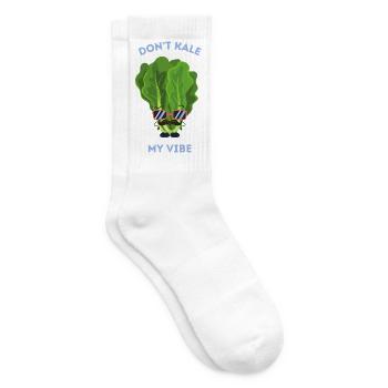 Don’t Kale My Vibe Funny Veggie Pun - Tennis socks - white - Right