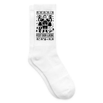 Fest der Liebe Santa Weihnachtsmann Nikolaus Frau - Tennissocken - Weiß - Rechts