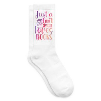 Just a girl who loves books - Tennis socks - white - Right