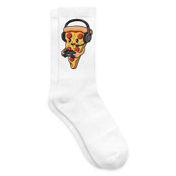 Gaming Pizza Cartoon - Tennissocken - Weiß - Rechts