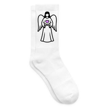 Angel-Couple-with-Heart-Pictogram-3 - Tennis socks - white - Right
