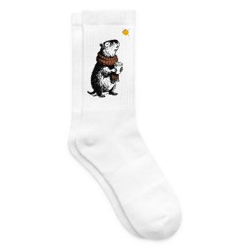 Capybara Winter Vibes - Tennissocken - Weiß - Rechts