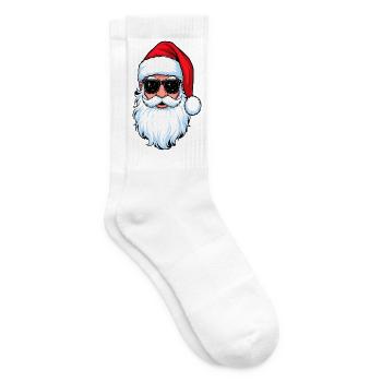 Santa Claus with Sunglasses Hipster Santa - Tennis socks - white - Right