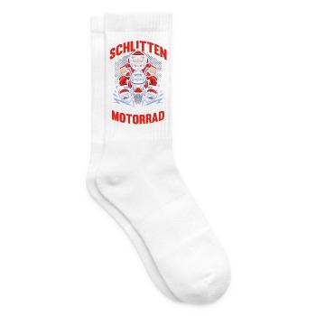 Weihnachtsmann Biker Motorrad Weihnachten - Tennissocken - Weiß - Rechts