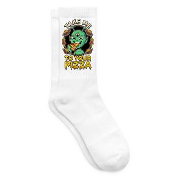Take Me To Your Pizza Alien - Tennissocken - Weiß - Rechts
