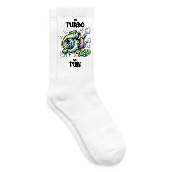 No Turbo No Fun - Tennis socks - white - Right