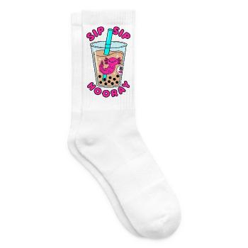 Sip Sip Hooray 8. Geburtstag Axolotl Bubble Tea - Tennissocken - Weiß - Rechts