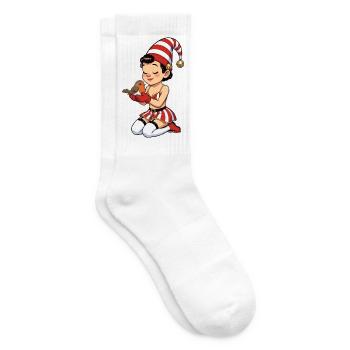 Gnom-Mädchen mit Rotkehlchen - Tennissocken - Weiß - Rechts