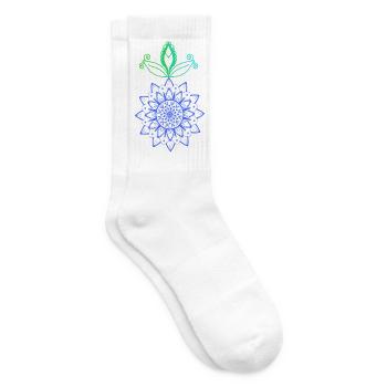 Mandala-Blüte Farbdesign - Tennissocken - Weiß - Rechts