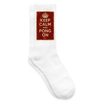 Keep Calm and Pong On / Ping - Tennis socks - white - Right