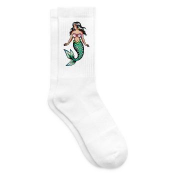 Retro-Meerjungfrauen-Tattoo - Tennissocken - Weiß - Rechts