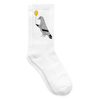 Pigeon with Balloon – Urban Minimal Art - Tennissocken - Weiß - Rechts