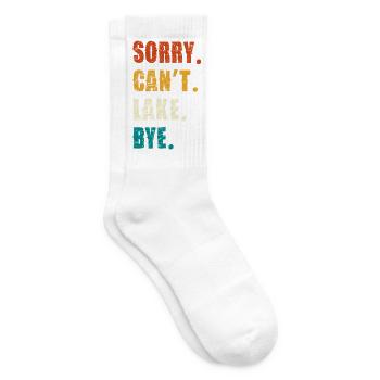 Sorry Can't Lake Bye — Distressed Retro - Tennis socks - white - Right