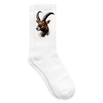 Chèvre Capricorne Bouquetin alpin Chèvres capricornes - Chaussettes de tennis - blanc - Droite