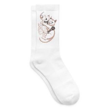 Skelett Und Katze Umarmung Liebe Humor - Tennissocken - Weiß - Rechts