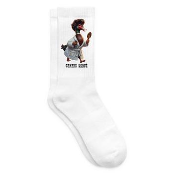 Canard en peignoir chic et miroir - Canard Laqué - Chaussettes de tennis - blanc - Droite