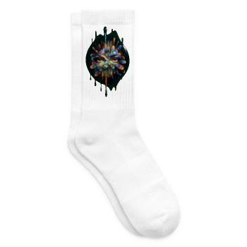 Kaleidoscope face - Tennis socks - white - Right