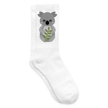 Koala mit Blattumarmung - Tennissocken - Weiß - Rechts